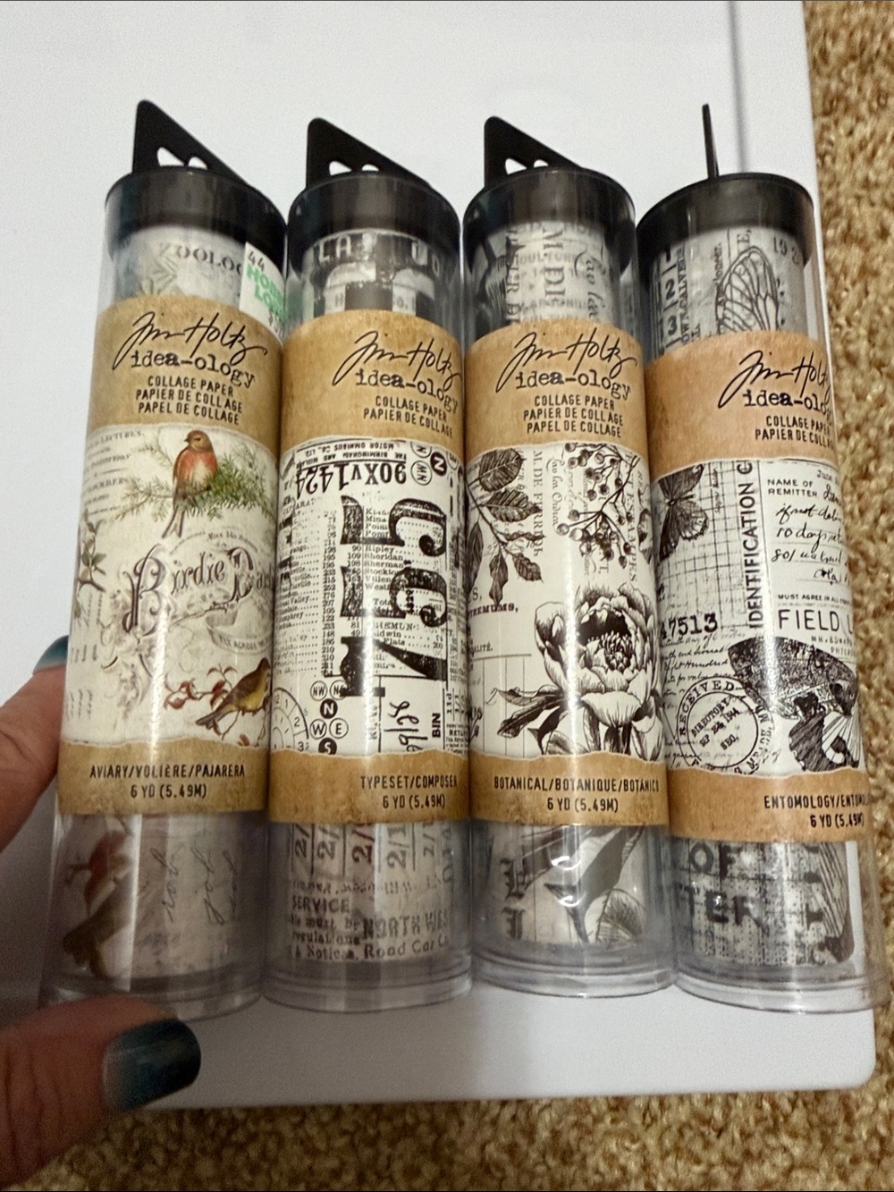Collage Paper Rolls - Black & White Vintage Prints